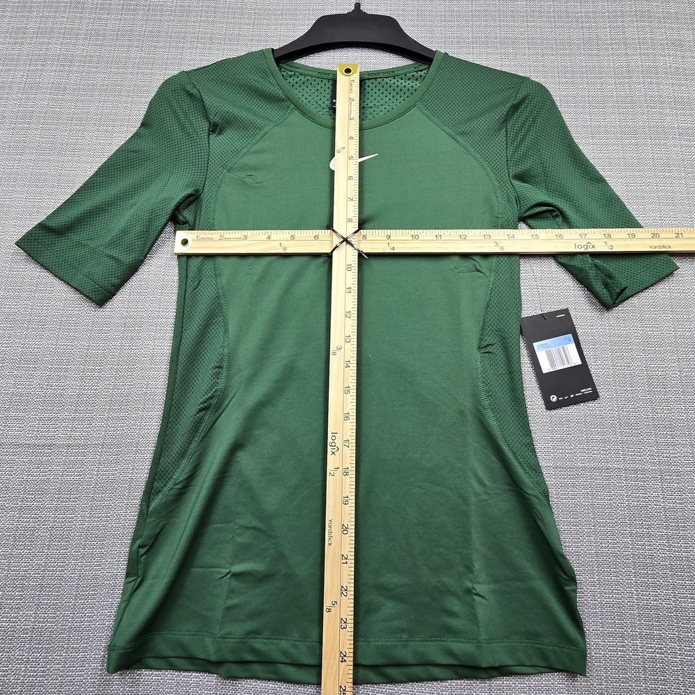 Nike Pro Hypercool Shirt Womens Medium Green Mesh Short Sleeve Training Top - Picture 7 of 10